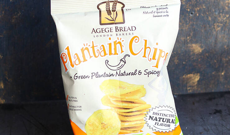 Agege plantain chips (green plantain natural & spicy)